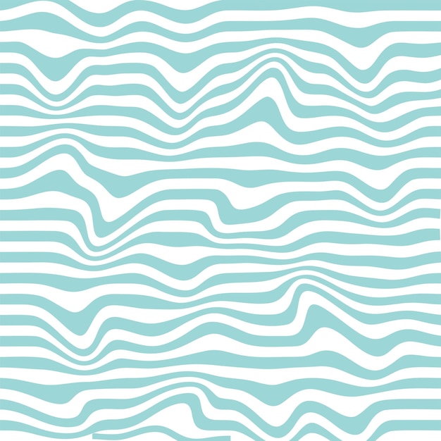 Abstract Wavy Lines Pattern blue and white