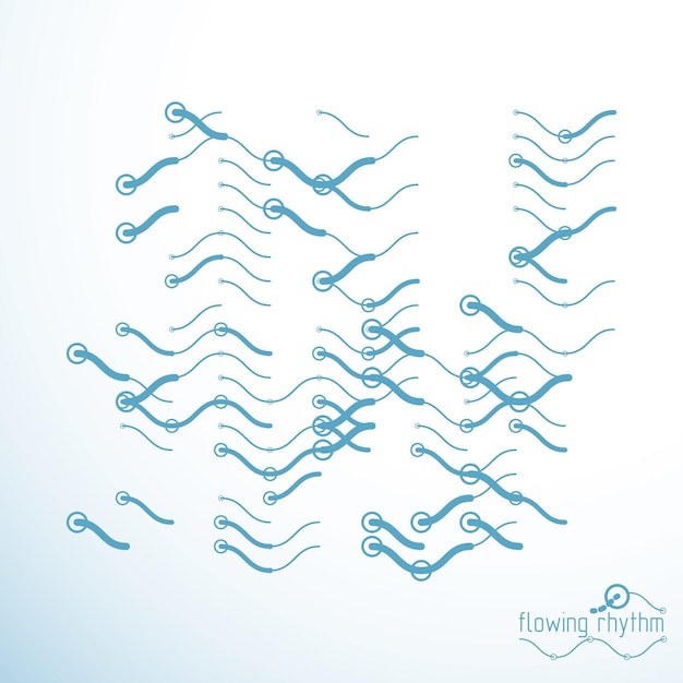 Abstract wavy lines rhythm pattern. Vector technical background, artistic graphic illustration.