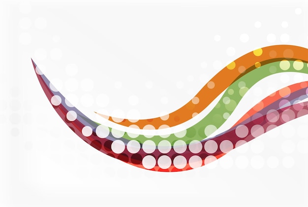 Abstract wavy lines with transparent dots Vector template background for workflow layout diagram number options or web design