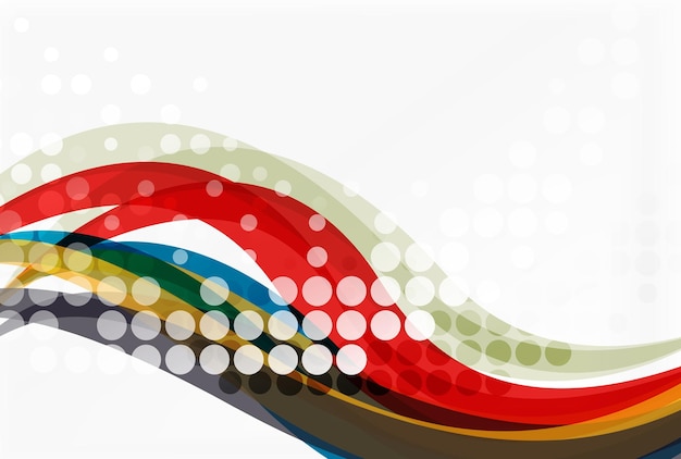 Abstract wavy lines with transparent dots Vector template background for workflow layout diagram number options or web design