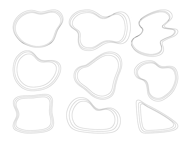 Abstract wavy outline shapes with flowing design