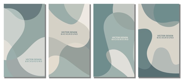 abstract wavy set background design with pastel color