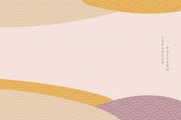 abstract wavy style background with geometric japanese pattern