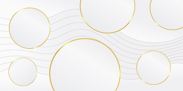 Abstract white background with gold circle