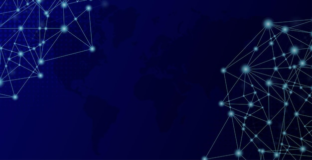 abstract worldwide network background dark blue world wide network and technology technological