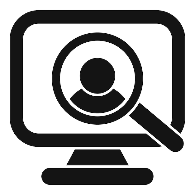 access computer person icon simple vector scan check data