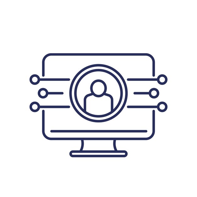 account user data line icon