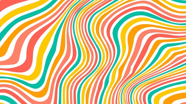 acid wave rainbow line backgrounds in 1970s 1960s hippie style y2k wallpaper patterns retro vintage 70s 60s groove psychedelic poster background collection vector design illustration