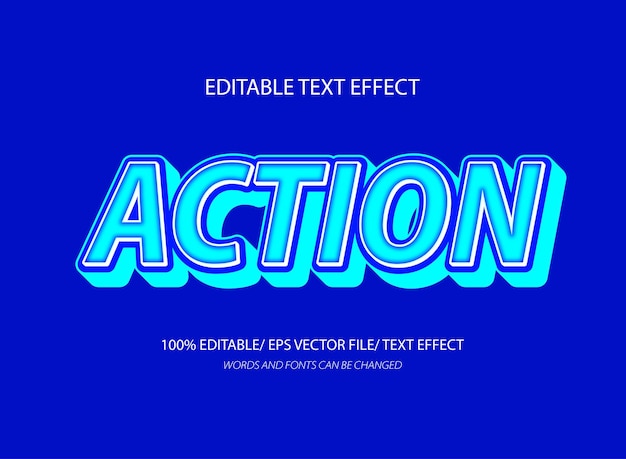 action 3d editable text effect template