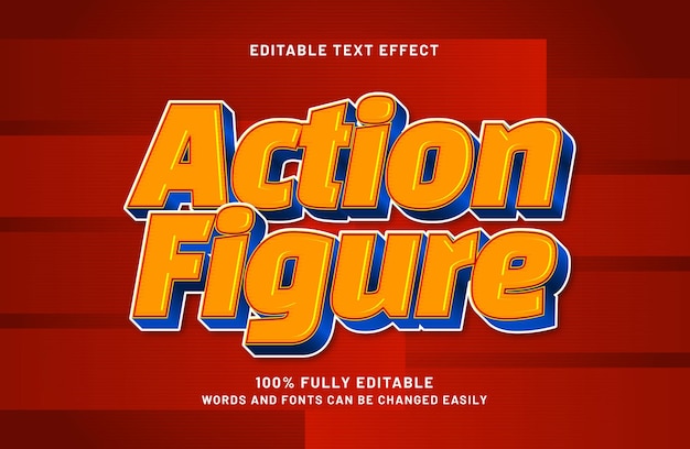 action figure editable text effect in toys and kids text style