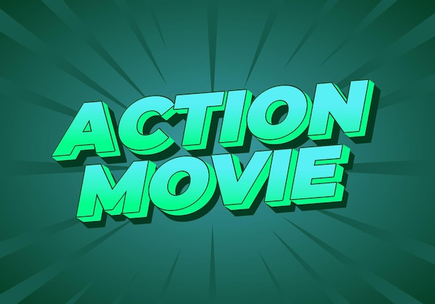 Action movie Text effect in 3D look with modern colors