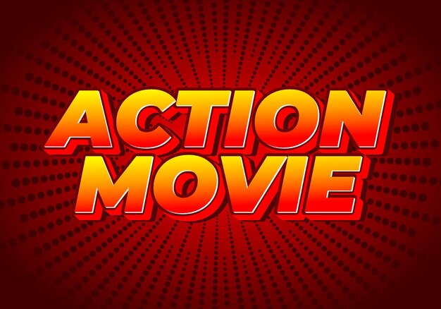 Action movie Text effect in 3D look with modern colors