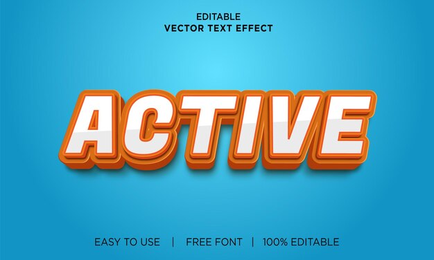 active editable 3d text effect premium vector with background