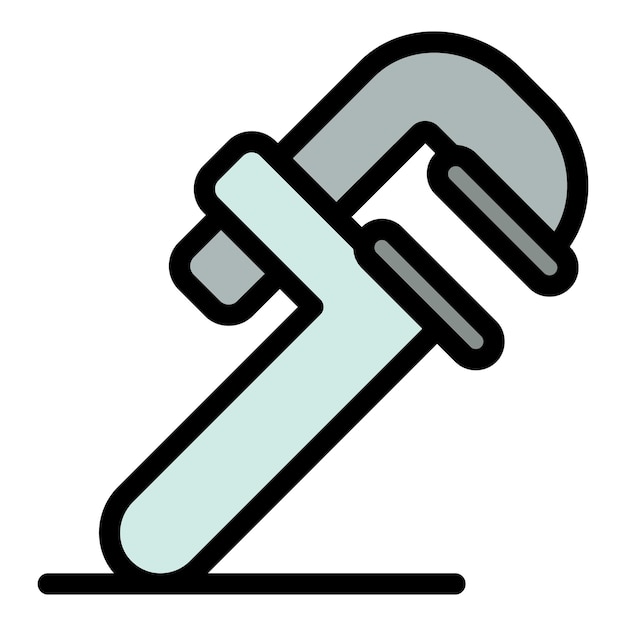 Adjustable wrench icon Outline adjustable wrench vector icon color flat isolated