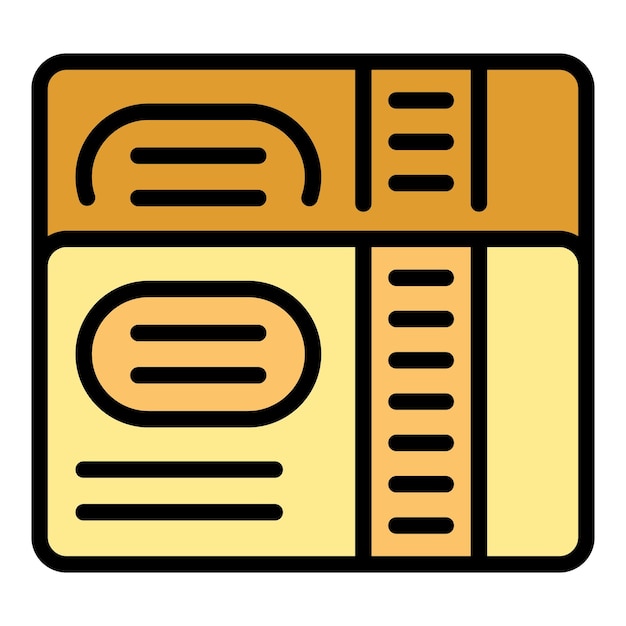 Admit cinema ticket icon outline vector Festival place Seat paper color flat