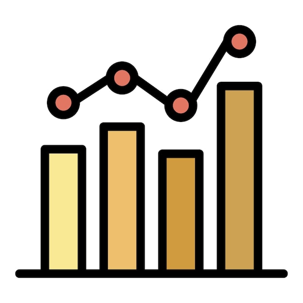 Advertising viewing chart icon Outline advertising viewing chart vector icon color flat isolated