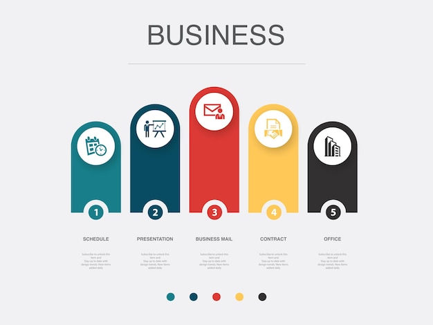 Advertising vision Brand awareness corporate identity trust icons Infographic design template Creative concept with 5 steps