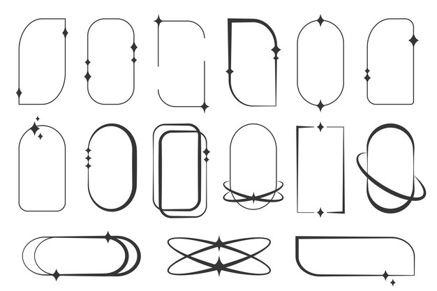 aesthetic frame collection with sparkling details y2k inspired frames with sparkling accents in
