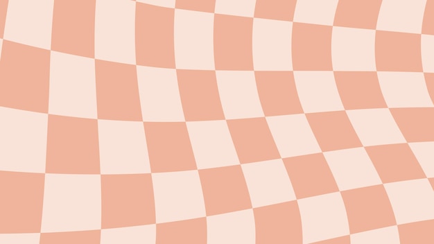 Aesthetic orange checkerboard distorted checkered wallpaper illustration perfect for wallpaper backdrop postcard background