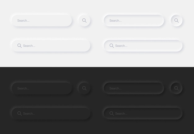 Aesthetic Search Bars set on white