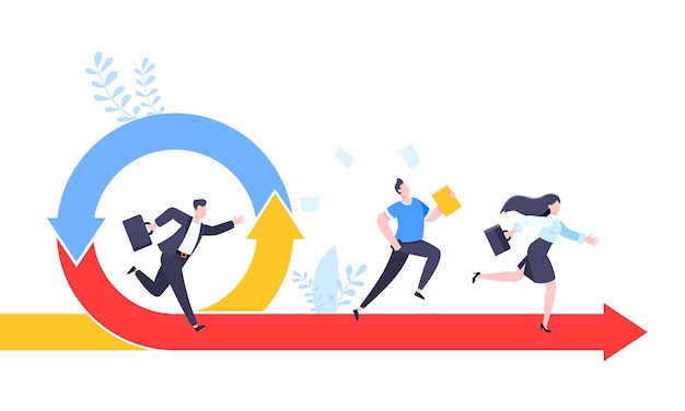 agile development methodology business concept flat style design vector illustration isolated