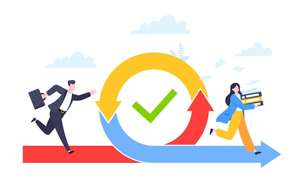 agile development methodology business concept flat style design vector illustration