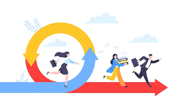 agile development methodology business concept flat style design vector illustration