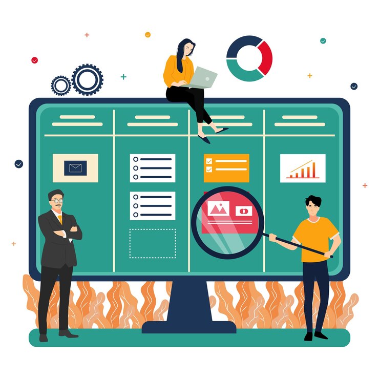 Vector agile project management kanban board