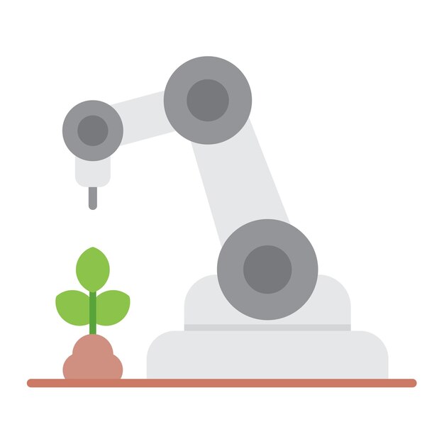 Agricultural Robot Flat Illustration