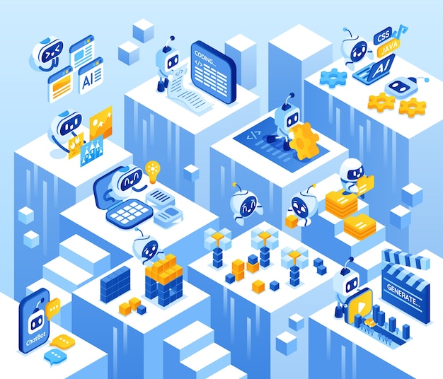 Ai and robotics in a futuristic technological world