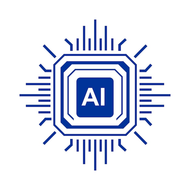 ai chip logo vector icon