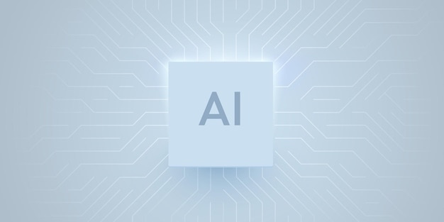 Ai chip on circuit board technology background cpu processor on tech bg computer microchip on