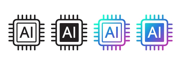 ai chipset icon artificial intelligence technology concept design machine learning and generated by chip vector illustration for web ux and ui