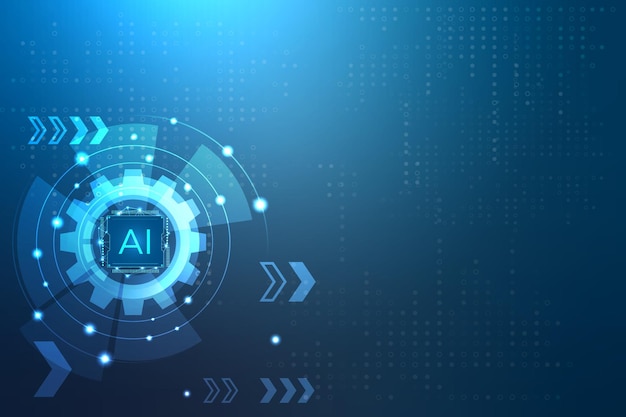 AI Chipset on Circuit Board Technology Concept Background Vector for Banner amp Web