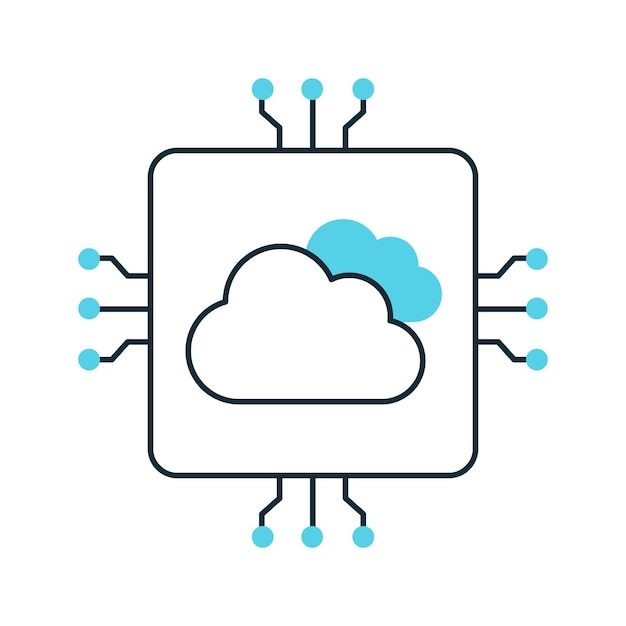 AI Cloud Computing Automation Platform Vector Icon Design cloud services digital cloud AI automation
