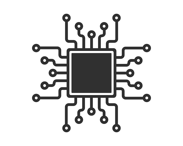 ai generate icon machine learning micropchip symbol ml icon artificial intelligence sign vector