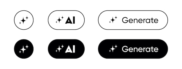 ai generated icon artificial intelligence generate icon vector set ai command prompt symbol button
