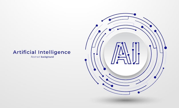 ai icon on circuit board concept of artificial intelligence and automation technology abstract background for website and banner vector illustration