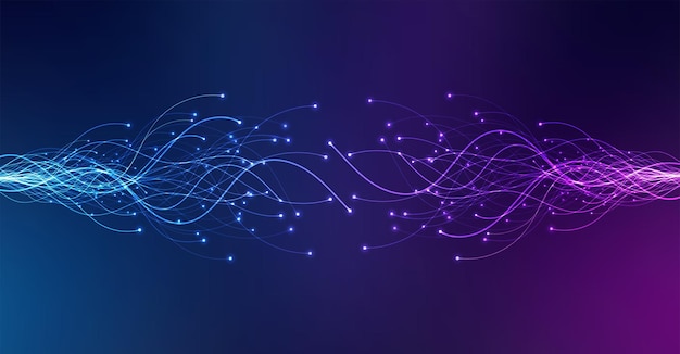 ai technology concept of artificial intelligence blue and dots lines