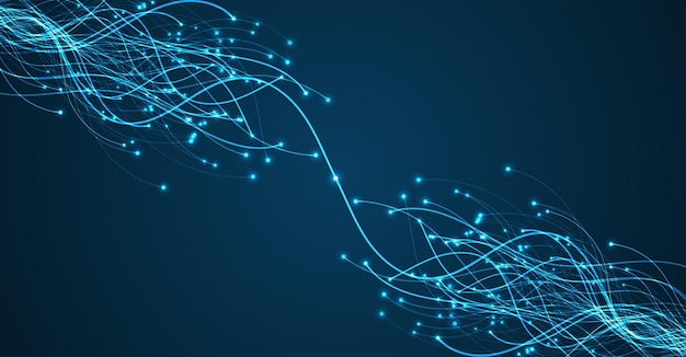 ai technology concept of artificial intelligence blue and dots lines