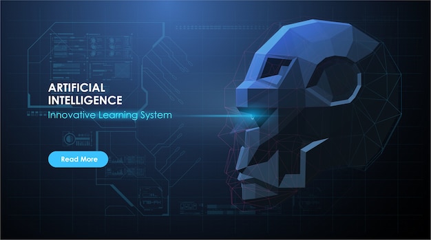 ai with robot face in abstract futuristic style