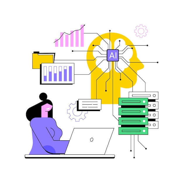 AIOptimized Data Management Solutions abstract concept vector illustration