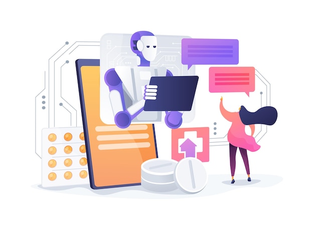 AIPowered Healthcare Chatbots abstract concept vector illustration