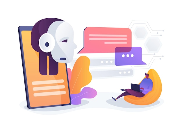 AIPowered Sales Chatbot Assistance abstract concept vector illustration