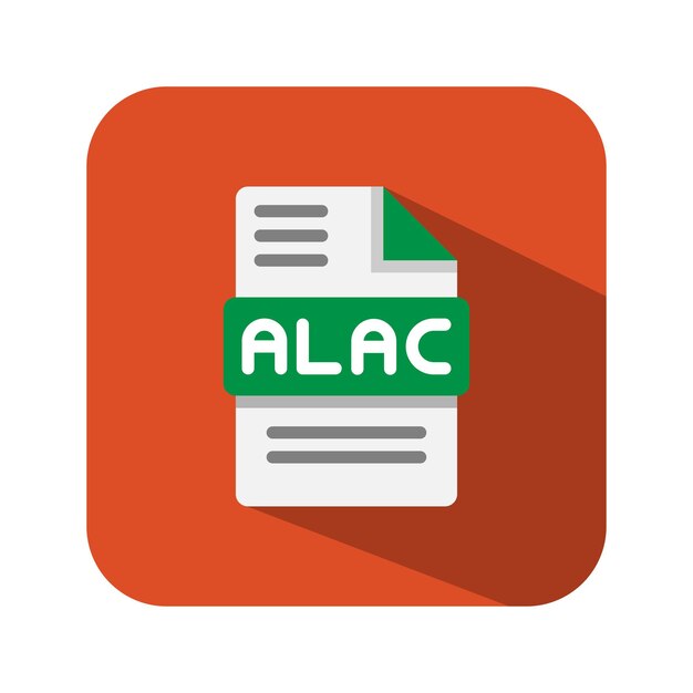 Alac file document format audio icons extension files type icon Vector illustration