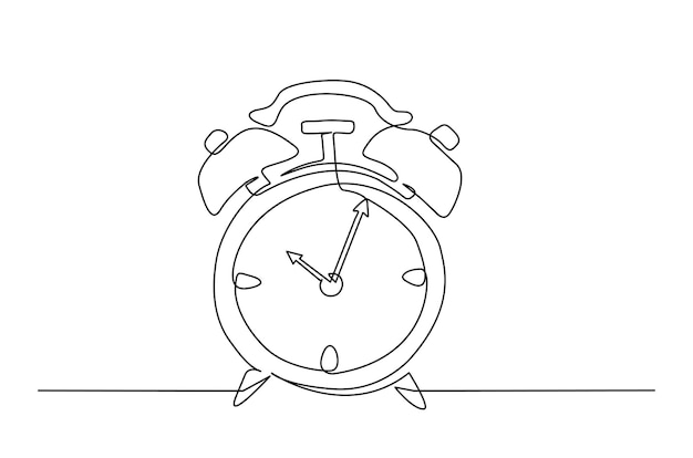 alarm clock continuous one line drawing