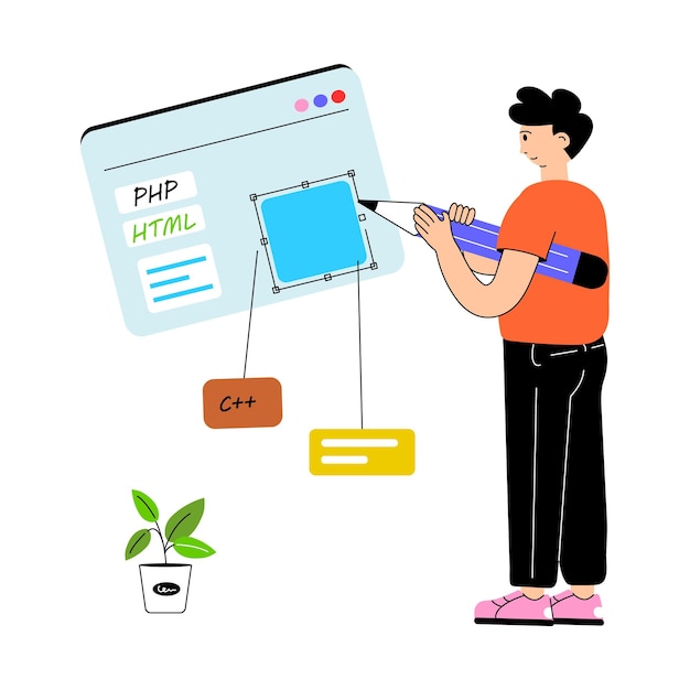ale web developer writing code and creating web applications