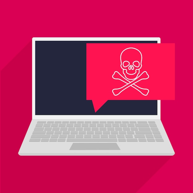 alert notification about virus on the lapto