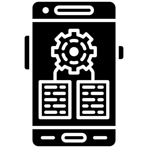 Algorithm Glyph Solid Black Illustration