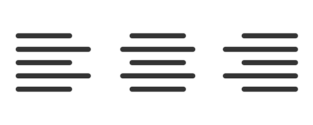 alignment text set icon vector isolated vector